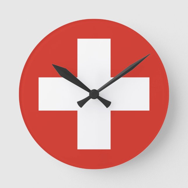 Switzerland flag phone case round clock (Front)