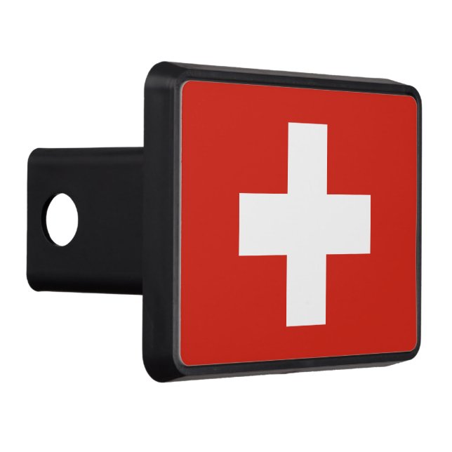 Switzerland flag phone case trailer hitch cover (Right)