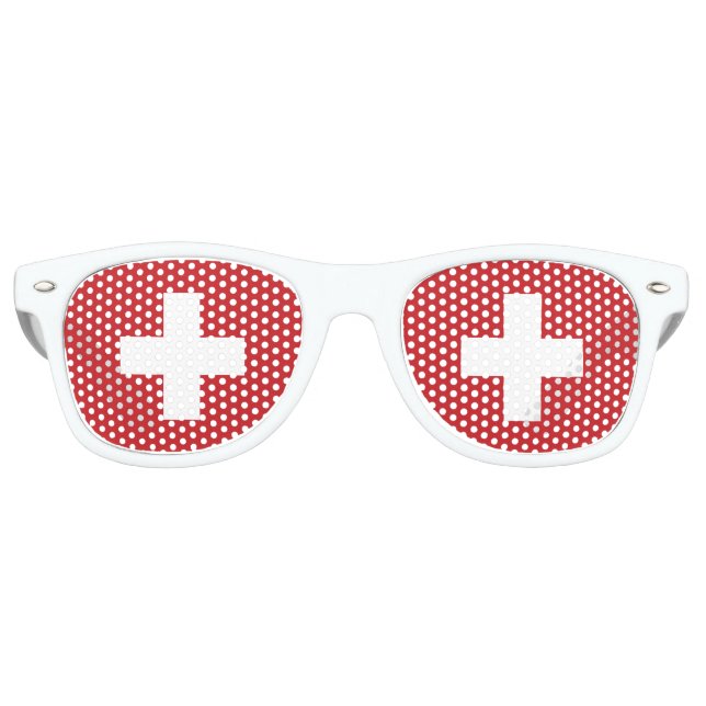 Switzerland Flag Retro Sunglasses (Front)