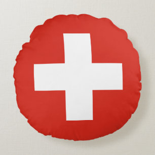Switzerland Flag Round Pillow