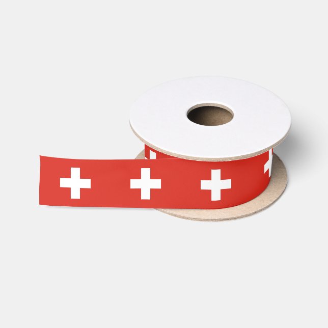 Switzerland Flag Satin Ribbon (Spool)