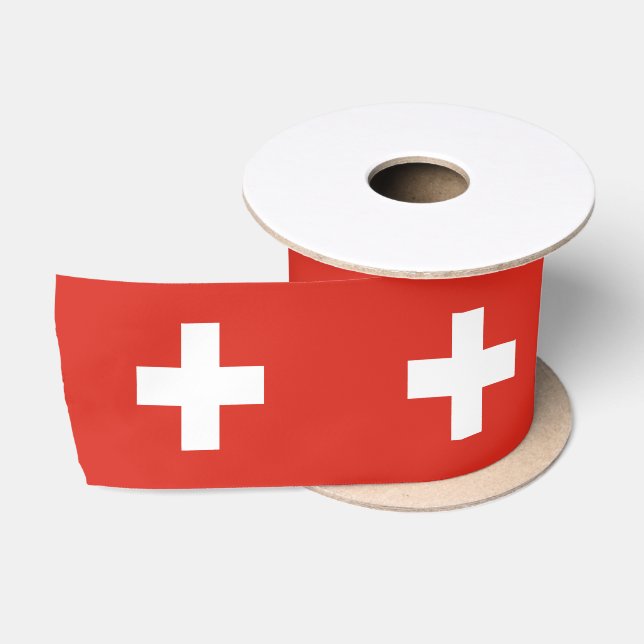 Switzerland Flag Satin Ribbon (Spool)