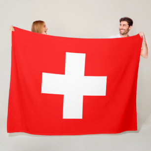 Switzerland Flag Schweiz Swiss Europe Patriotic Fleece Blanket