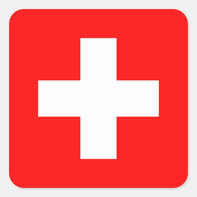 Switzerland Flag Square Sticker (Front)