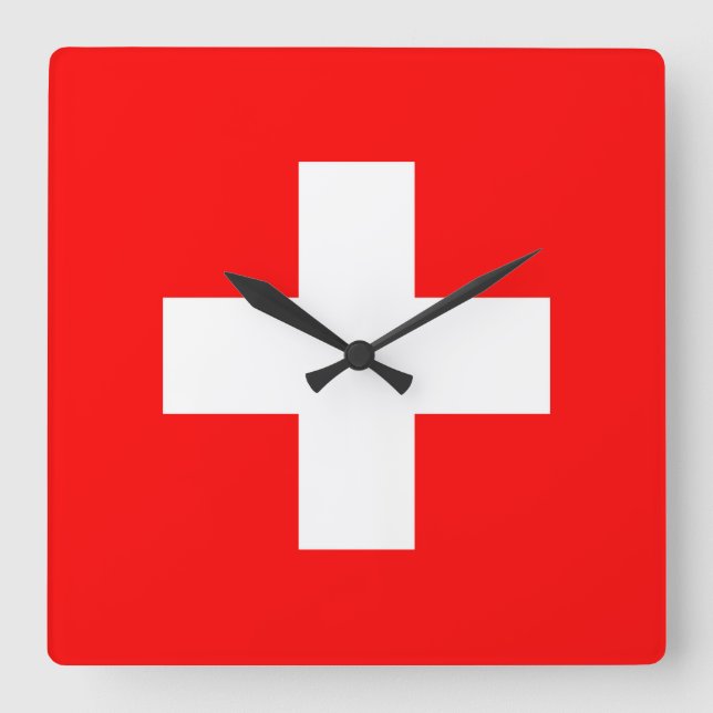 Switzerland Flag Square Wall Clock (Front)