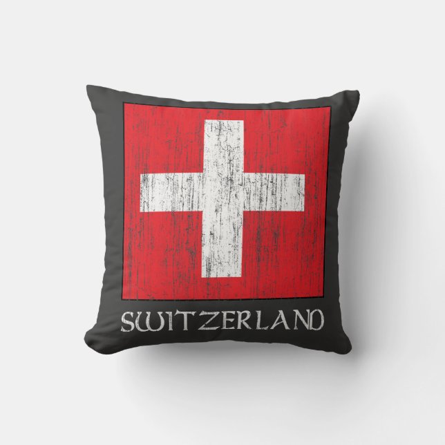 Switzerland Flag Throw Pillow (Front)