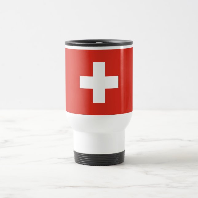 Switzerland Flag Travel Mug (Center)