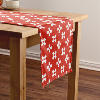 Switzerland Flag with  Heart pattern Short Table Runner