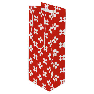 Switzerland Flag with  Heart pattern Wine Gift Bag