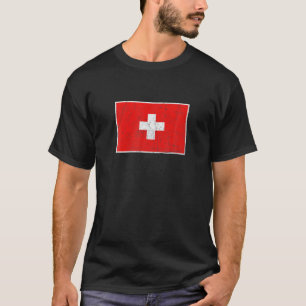 Switzerland Flag With Vintage Swiss National Colou T-Shirt