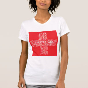 Switzerland Flag Word Cloud T-Shirt