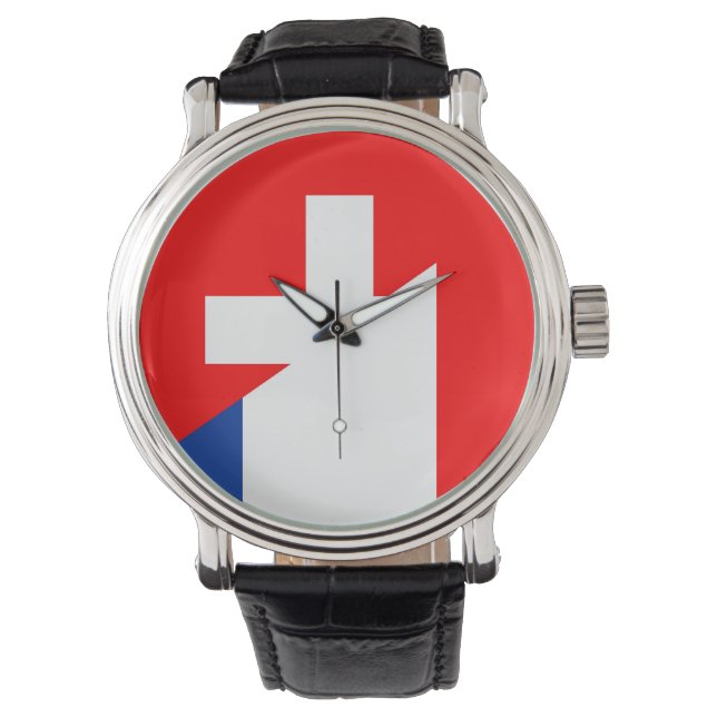 switzerland france flag country half symbol swiss watch (Front)