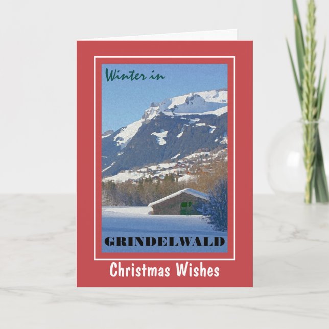 Switzerland Grindelwald Vintage Christmas card (Front)