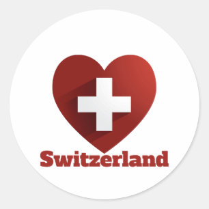 Switzerland Heart Flag Classic Round Sticker
