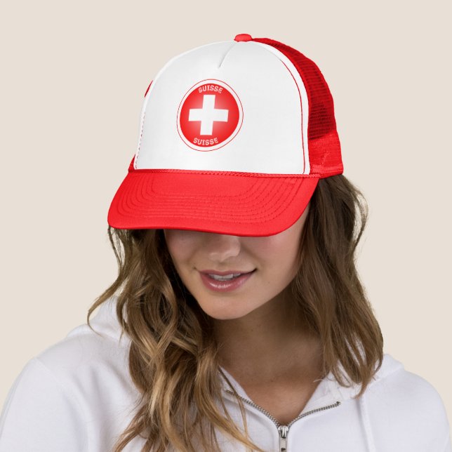 Switzerland Heritage Emblem Trucker Hat (In Situ)