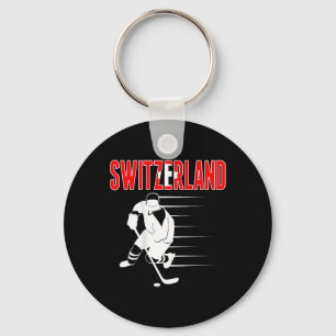 Switzerland Ice Hockey Lovers Jersey Swiss Hockey Keychain