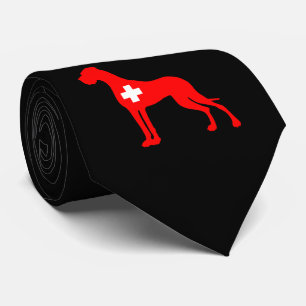 Switzerland inspired Great Dane Silhouette  Tie