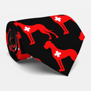 Switzerland inspired Great Dane Silhouette  Tie