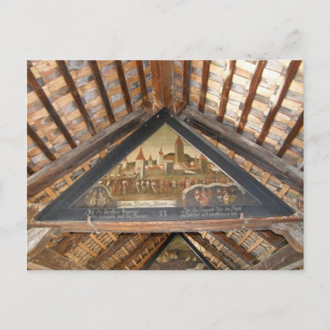 Switzerland, Lucerne, Chapel Bridge paintings Postcard (Front)