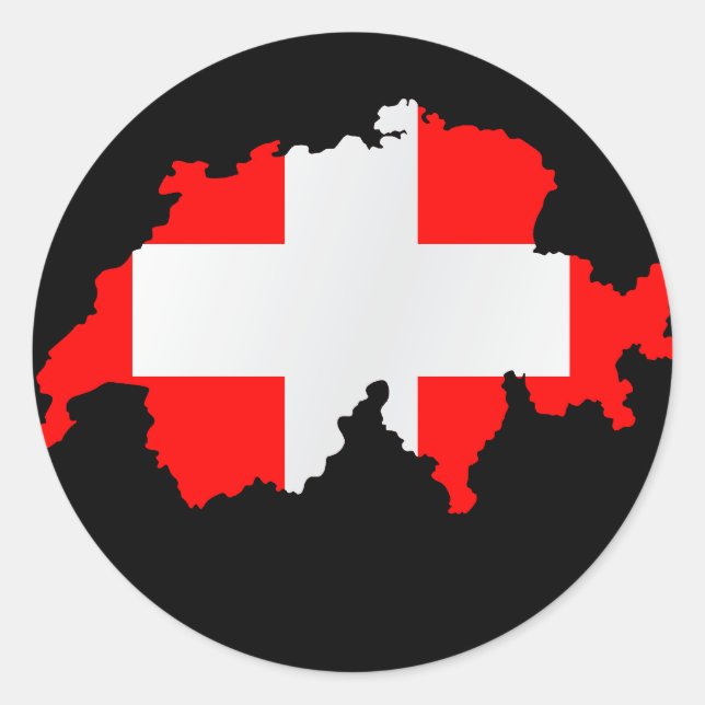 switzerland map and flag - sticker (Front)