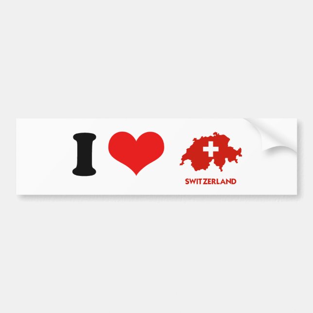 SWITZERLAND MAP BUMPER STICKER (Front)