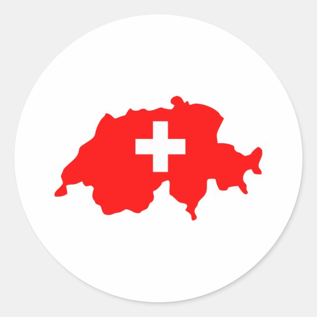 Switzerland Map Classic Round Sticker (Front)