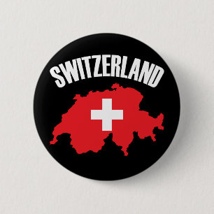 Switzerland Map Flag 2 Inch Round Button