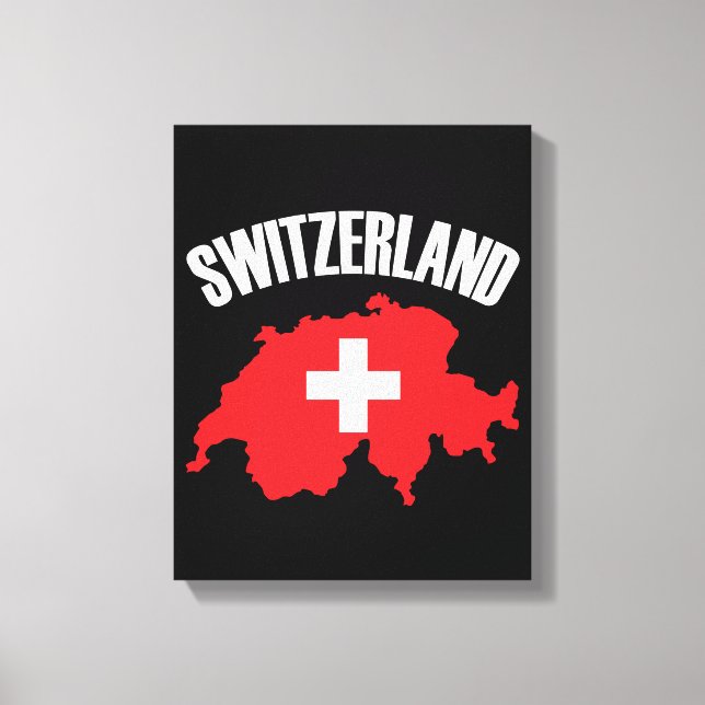 Switzerland Map Flag Canvas Print (Front)