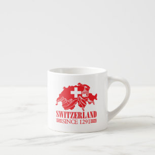 Switzerland Map Flag Since 1291 Mountains Espresso Cup