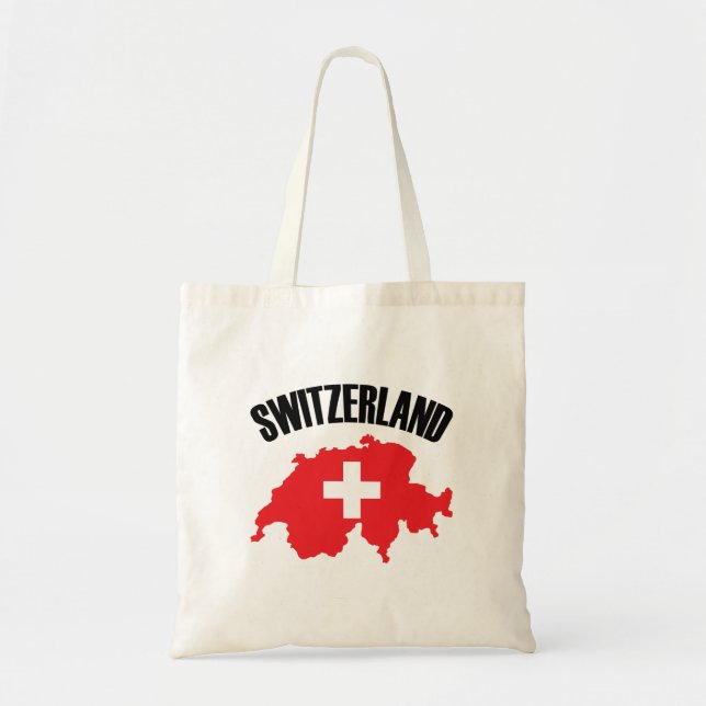 Switzerland Map Flag Tote Bag (Front)