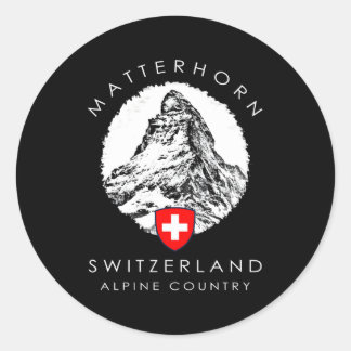 Switzerland Matterhorn Xo4U Original Classic Round Sticker