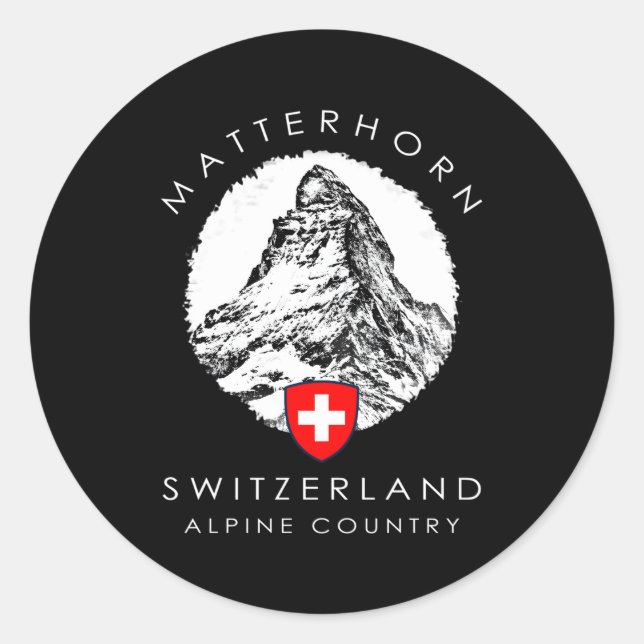 Switzerland Matterhorn Xo4U Original Classic Round Sticker (Front)