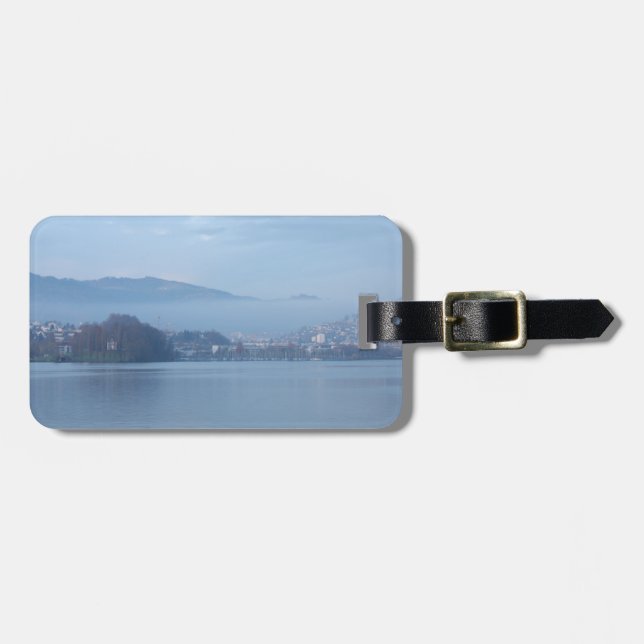 Switzerland mountains luggage tag (Front Horizontal)