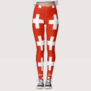 Switzerland national flag leggings