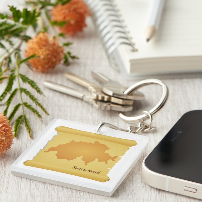 Switzerland On A Parchment Keychain (Creator Uploaded)