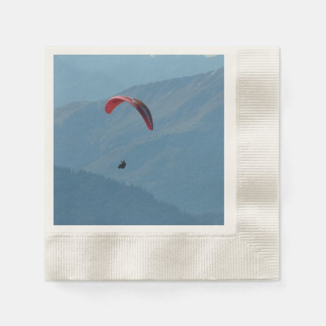 Switzerland Paraglider 🏔️ Adventure Paper Napkins (Front)