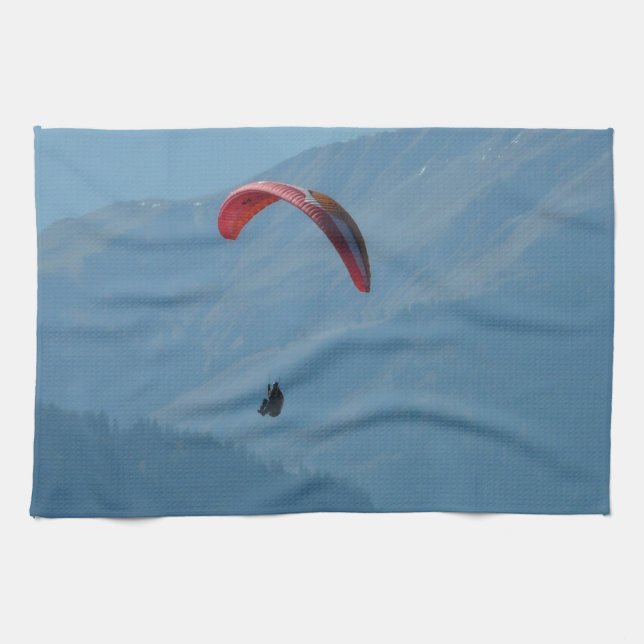 Switzerland Paraglider Kitchen Towel (Horizontal)