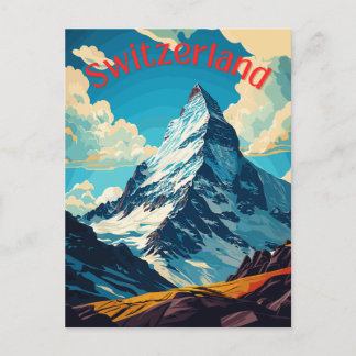Switzerland Retro Matterhorn Mountain Postcard