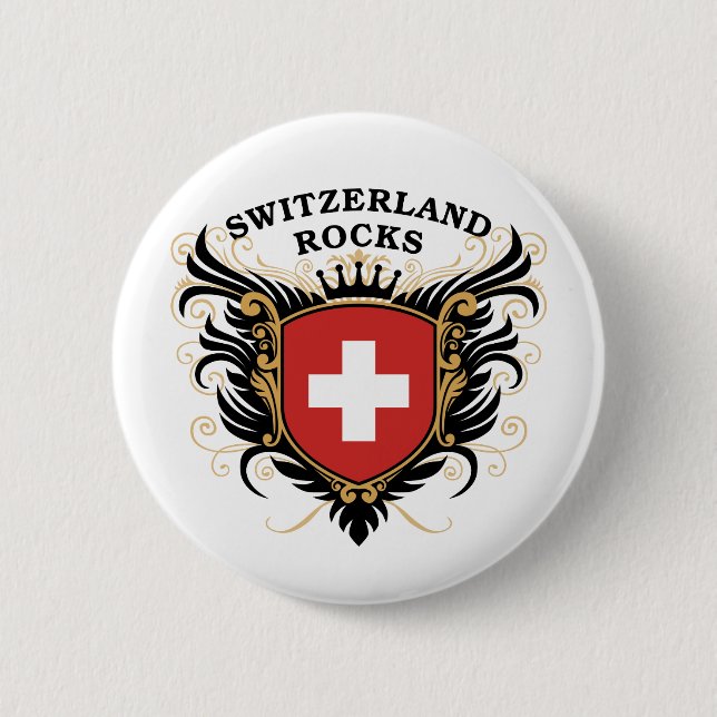 Switzerland Rocks 2 Inch Round Button (Front)