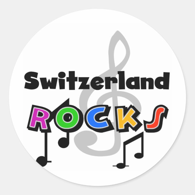 Switzerland Rocks Classic Round Sticker (Front)