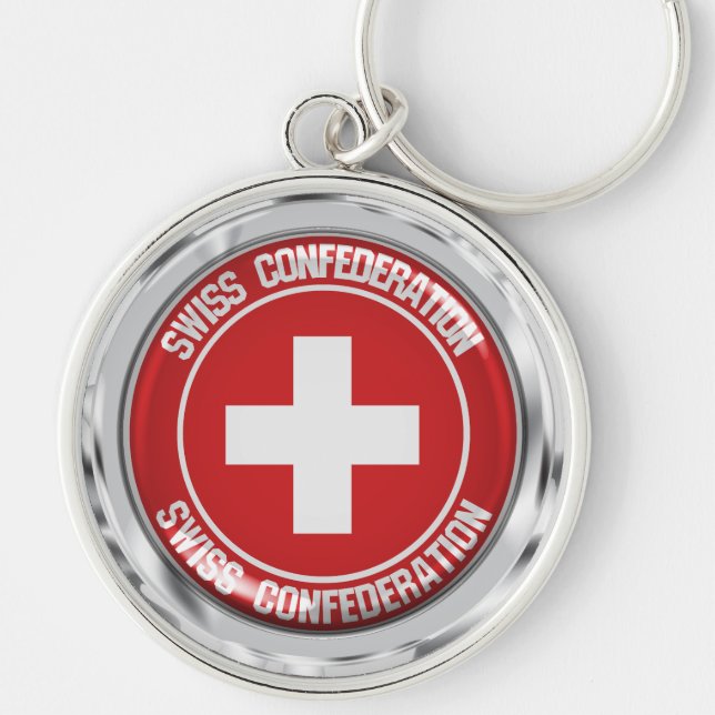 Switzerland Round Emblem Keychain (Front)