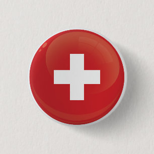 Switzerland  Round Icon Flag 1 Inch Round Button