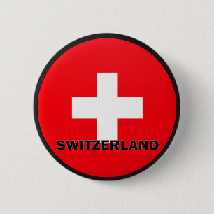 Switzerland Roundel quality Flag 2 Inch Round Button