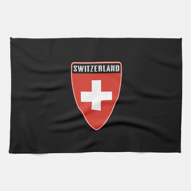 Switzerland Shield Kitchen Towel (Horizontal)
