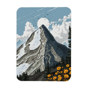 Switzerland Snow Capped Mountain Magnet