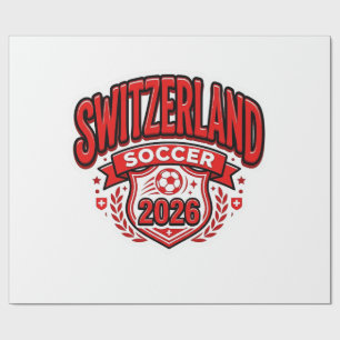 Switzerland Soccer 2026 Soccer Bold Country Typogr Wrapping Paper