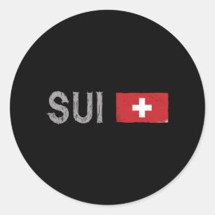 Switzerland Soccer Football Fan Shirt Swiss Flag Classic Round Sticker
