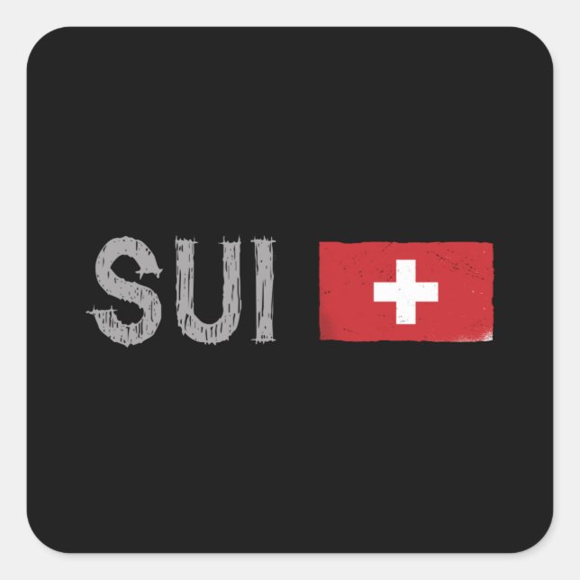 Switzerland Soccer Football Fan Shirt Swiss Flag Square Sticker (Front)