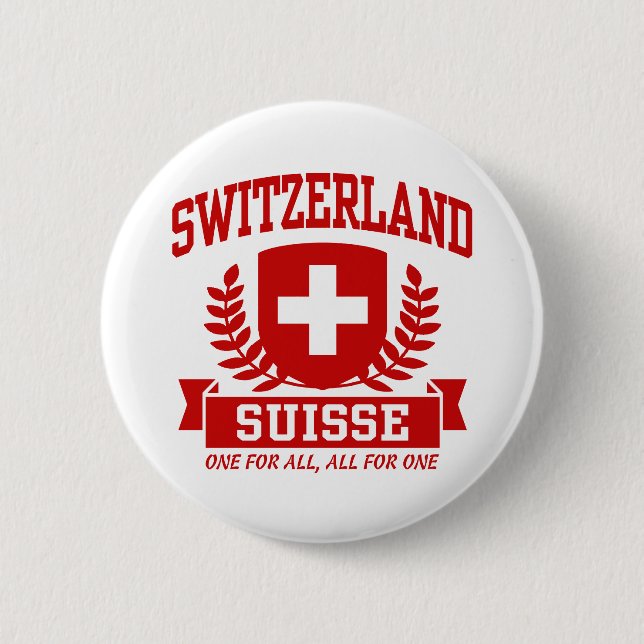 Switzerland Suisse 2 Inch Round Button (Front)