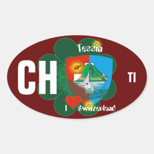 Switzerland Suisse Svizzera Svizra Switzerland Oval Sticker